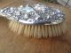 Antique Sterling Art Nouveau Hair Brush - Lady Flowing Hair - Flower - Repousse - Vanity Brushes & Grooming Sets photo 5
