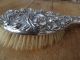Antique Sterling Art Nouveau Hair Brush - Lady Flowing Hair - Flower - Repousse - Vanity Brushes & Grooming Sets photo 6