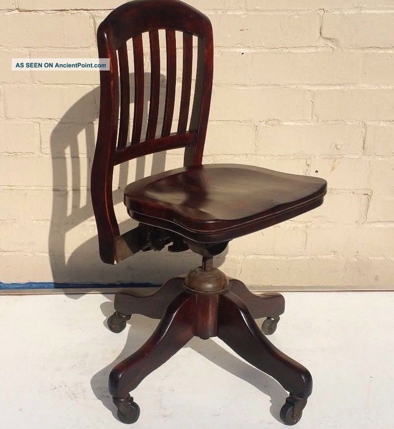 Antique Bankers Side Chair Style Of Boling,  Gunlocke,  Shattuck,  Sikes 1950 1900-1950 photo