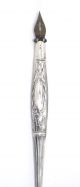 Dip Nib Pen Embossed Work Solid Silver Other Antique Sterling Silver photo 6