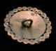 Antique 19th C Enamel Button Female Portrait Head Star & Steel Border Buttons photo 1