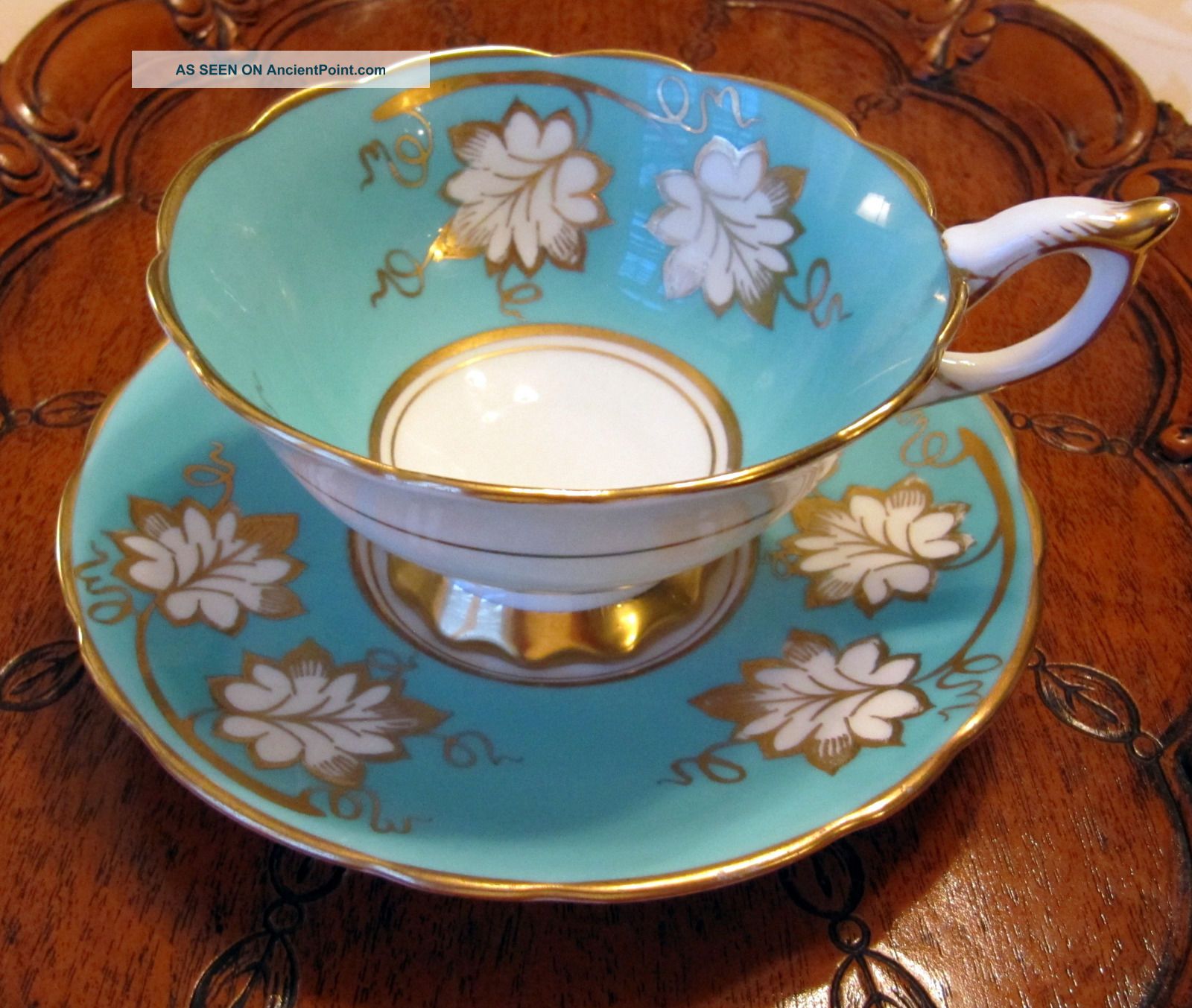 Royal Stafford Turquoise With Gold Cup And Saucer Cups & Saucers photo
