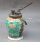 Old Chinese Copper Inlay Porcelain Smoke Hookah Filtered Water Pipe Pot Nrs Other Antique Chinese Statues photo 2