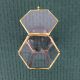 3 Vtg Brass Glass Jewelry Miniature Display Curio Cabinet Table Top Pyramid Box Display Cases photo 9