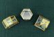 3 Vtg Brass Glass Jewelry Miniature Display Curio Cabinet Table Top Pyramid Box Display Cases photo 1