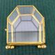 3 Vtg Brass Glass Jewelry Miniature Display Curio Cabinet Table Top Pyramid Box Display Cases photo 3