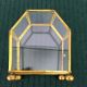 3 Vtg Brass Glass Jewelry Miniature Display Curio Cabinet Table Top Pyramid Box Display Cases photo 4