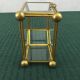 3 Vtg Brass Glass Jewelry Miniature Display Curio Cabinet Table Top Pyramid Box Display Cases photo 5