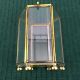 3 Vtg Brass Glass Jewelry Miniature Display Curio Cabinet Table Top Pyramid Box Display Cases photo 8