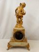 19thc Antique French Art Nouveau Era Onyx Brass Putti Child Statue Mantel Clock Clocks photo 2
