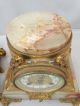 19thc Antique French Art Nouveau Era Onyx Brass Putti Child Statue Mantel Clock Clocks photo 5
