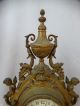 Antique French Rococo Figural Winged Putt Porcelain Bronzed Spelter Mantel Clock Clocks photo 1