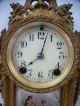 Antique French Rococo Figural Winged Putt Porcelain Bronzed Spelter Mantel Clock Clocks photo 2
