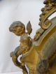 Antique French Rococo Figural Winged Putt Porcelain Bronzed Spelter Mantel Clock Clocks photo 4
