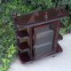 Vtg Wood Curio Cabinet 3 Shelves Glass Door Wall & Table Top Eastlake Vgvc Post-1950 photo 1