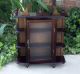 Vtg Wood Curio Cabinet 3 Shelves Glass Door Wall & Table Top Eastlake Vgvc Post-1950 photo 2