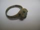 Ancient Roman Bronze Finger Ring With A Blue Glass Roman photo 1