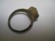 Ancient Roman Bronze Finger Ring With A Blue Glass Roman photo 2