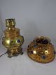 Vintage Bradley & Hubbard B&h Duplex Rare Jeweled Brass Electrified Oil Lamp Lamps photo 1