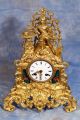 French Figural Bronze Dore Ormolu Gilded Clock 19th Century Clocks photo 1