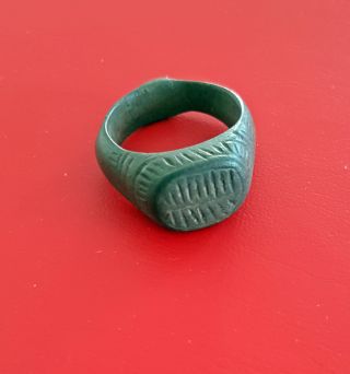 P5: Magnificent Authentic Ancient Roman Empire Bronze Ring Jewelry Artifact photo