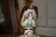 Antique French Painted Mythology Neptune Porcelain Old Majolica Mermaids Cherubs Lamps photo 6