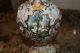 Antique French Painted Mythology Neptune Porcelain Old Majolica Mermaids Cherubs Lamps photo 7