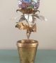 Rare Vintage Italian Millefiori Art Glass & Tole Figural Flower Pot Table Lamp Lamps photo 2
