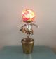 Rare Vintage Italian Millefiori Art Glass & Tole Figural Flower Pot Table Lamp Lamps photo 6