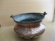 8 Old Antique Islamic Ottoman / Persian Bowl Swing Handle Basket Copper / Brass Islamic photo 5