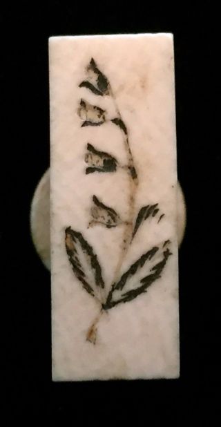 Elegant Antique Intricately Carved Button Stud Cuff Collar Link W/ Floral photo