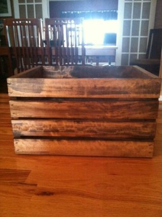 8 Medium Stained Rustic Wood Crates/ Boxes.  Hand Made photo