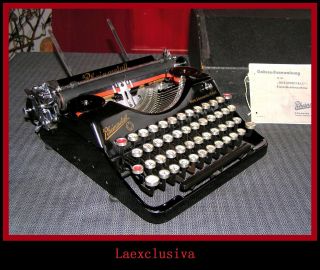 Fabulous Glossy Black Rheinmetall Typewriter From 1935.  81 Years Old, . photo