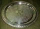 Vintage 12.  125in Etched Silver Plate Oneida Made In America Round Serving Tray Platters & Trays photo 1
