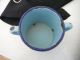 Unusual Antique Blue Metal Enamelware Baby Cup Other Antique Home & Hearth photo 3