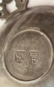 Antique Pewter Porringer With Double Handle Marked F Crown & Double Headed Eagle Metalware photo 3