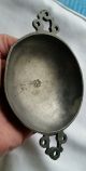 Antique Pewter Porringer With Double Handle Marked F Crown & Double Headed Eagle Metalware photo 5