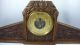 Fine French Art Nouveau Art Deco Desk Barometer Wood With Floral Scrimshaw Barometers photo 3