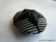 2183 – J – Antique Black - White Striped Silk Button W Embroidered Star,  Needs Tlc Buttons photo 1