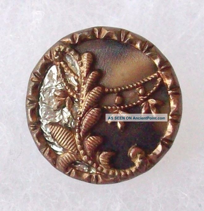 Button Rare Aluninum Foil Victorian Antique Metal Celluloid Collectible Buttons photo