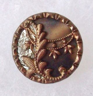 Button Rare Aluninum Foil Victorian Antique Metal Celluloid Collectible photo