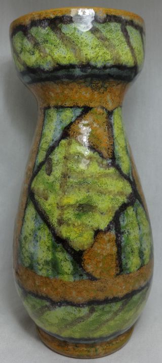 Vintage Italian Art Pottery Vase “stylized Fish” Mid Century Modern Glazes photo