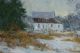 American - Jersey Impressionist Oil Painting By Frank Zuccarelli / Winter Barn Arts & Crafts Movement photo 9