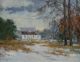 American - Jersey Impressionist Oil Painting By Frank Zuccarelli / Winter Barn Arts & Crafts Movement photo 1