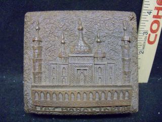 Vintage Crafted Taj Mahal India Decorative Art Wooden Box photo