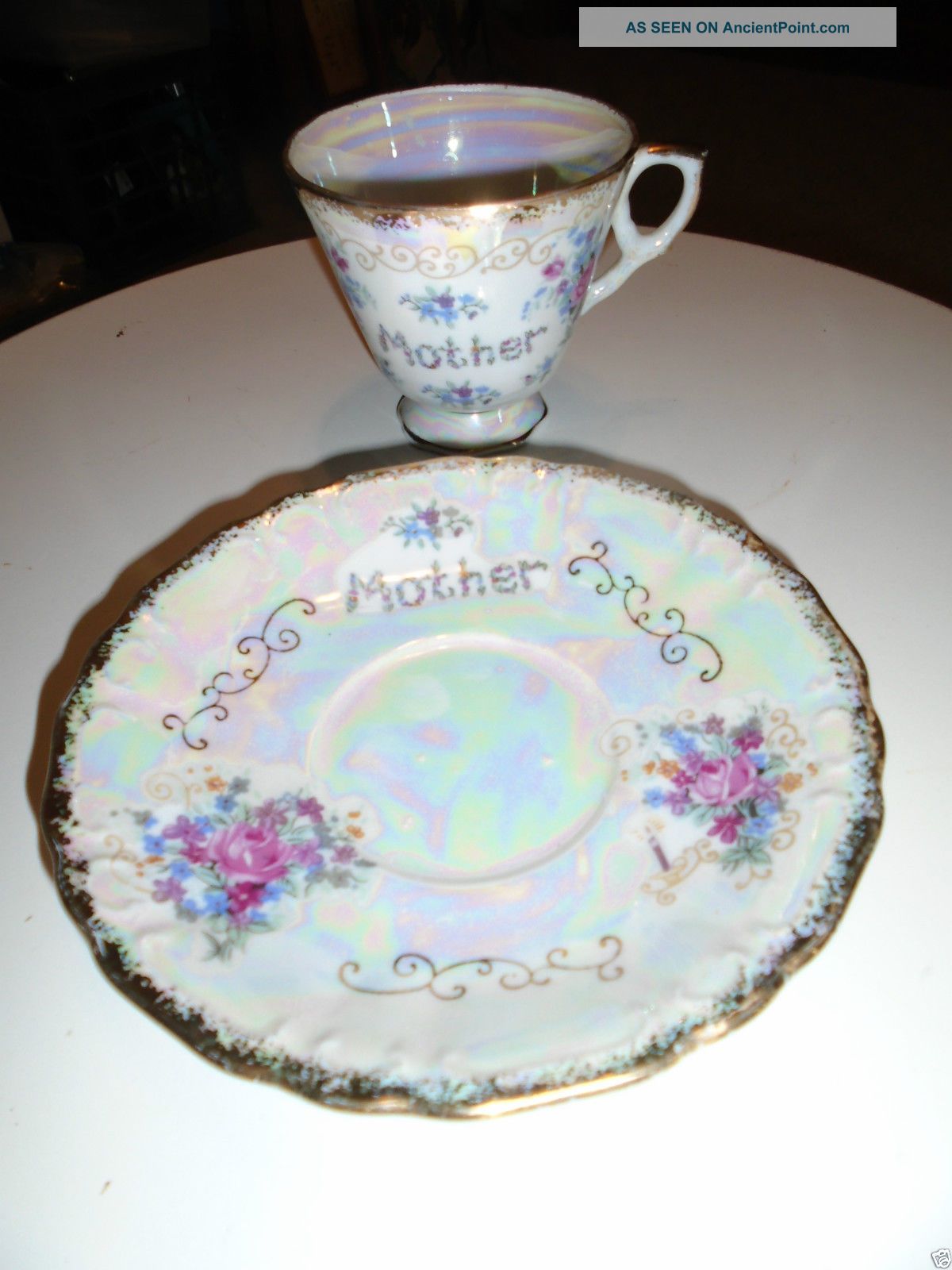 Norleans Japan Mother Tea Cup And Saucer/plate With Flowers,  Mothers Day Cups & Saucers photo