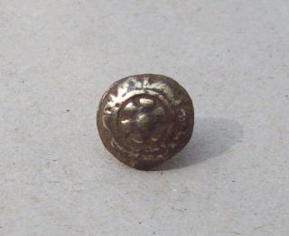 Brass Button Flower Design 17th Century Metal Detecting Find. photo