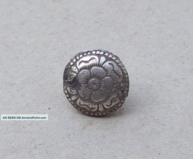 Silver Button Tudor Rose Design 17th Century Metal Detecting Find. Buttons photo