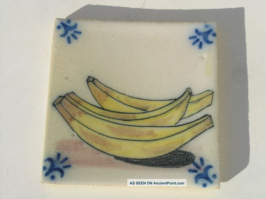 Vintage Portuguese Portugal Sant Anna Lisboa Bananas Tile Tiles photo