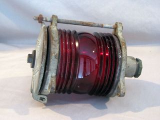 Vintage Solid Brass Nautical Light - Red Globe - Modern Mfg.  Co. photo